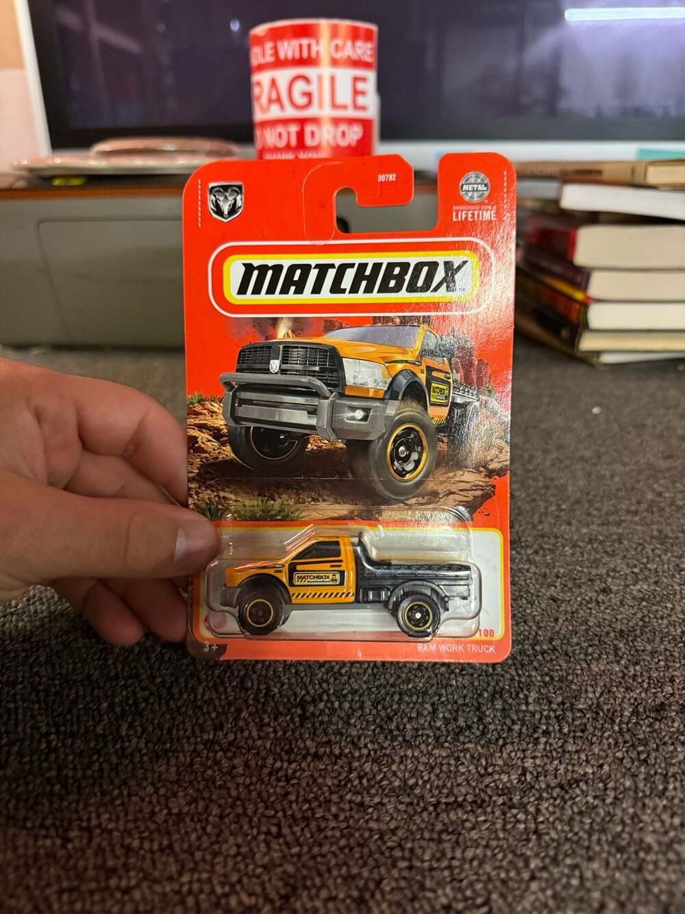 Matchbox Ram Work Truck 1:64 Orange Diecast Toy Vehicle 23/100
